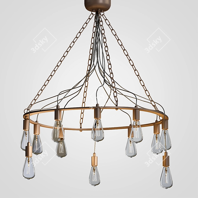 Gothic Blood Wire Chandelier 3D model image 1