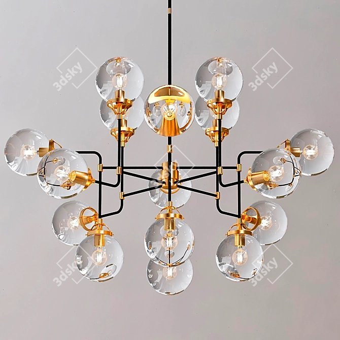 Globetrotter Glass Chandelier 3D model image 1