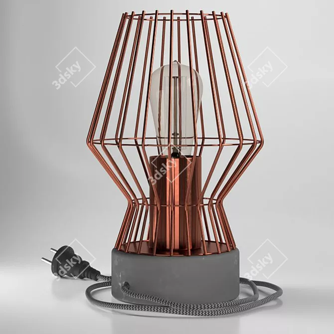 Vintage Bronze Table Lamp 3D model image 1