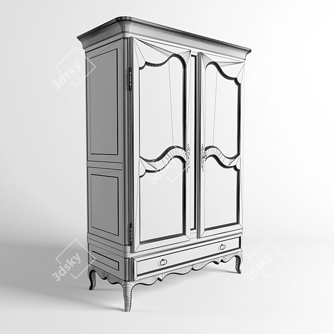 Elegant Night Style Wardrobe 3D model image 3