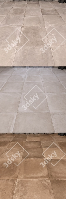 Flakiver Gres Floor Set 1: Versatile Textured Flooring Kit 3D model image 2