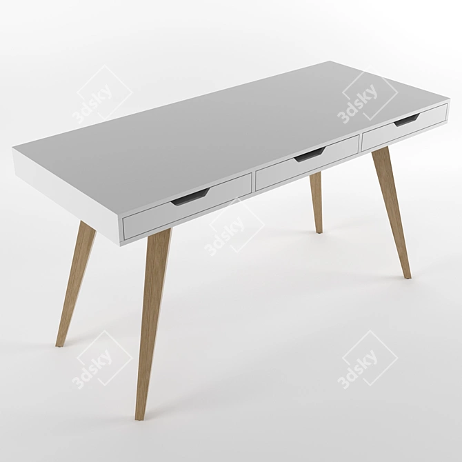 Scandi Retro Writing Table 3D model image 2