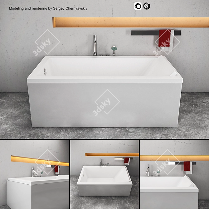 Starck Bath: Vray, Corona | High-quality 3D Model 3D model image 1