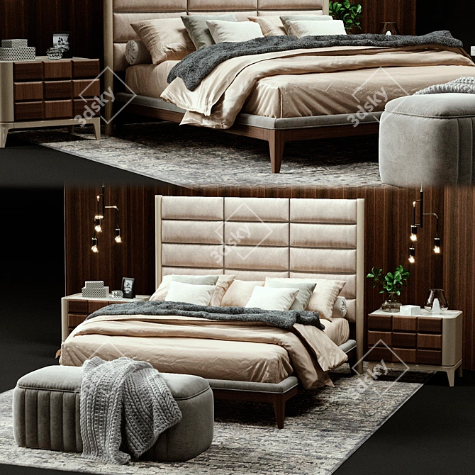 Dall'Agnese DAMA Bed: Elegant and Versatile 3D model image 1