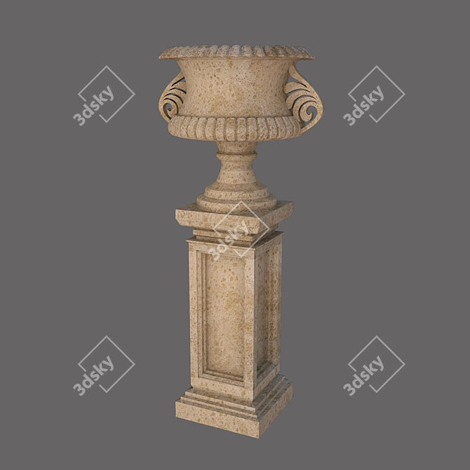 Elegant Crystal Flower Vase 3D model image 1