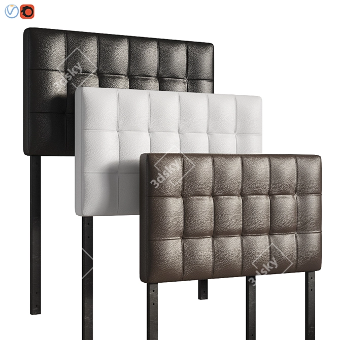 Lily Twin Leather Upholstered Headboard 3D model image 1