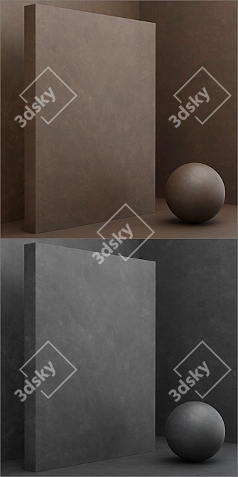 Seamless Coating Plaster Set - 5 Color Options 3D model image 2