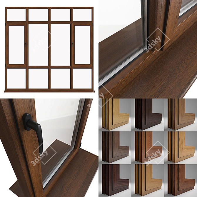 Versatile Aluminum Window Set 3D model image 2