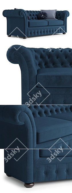 Detailed Chesterfield Sofa 3D Model 3D model image 2