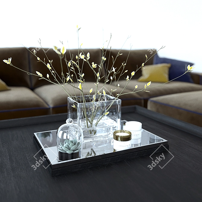Stamford Three-Seater Sofa & City Coffee Table 3D model image 2