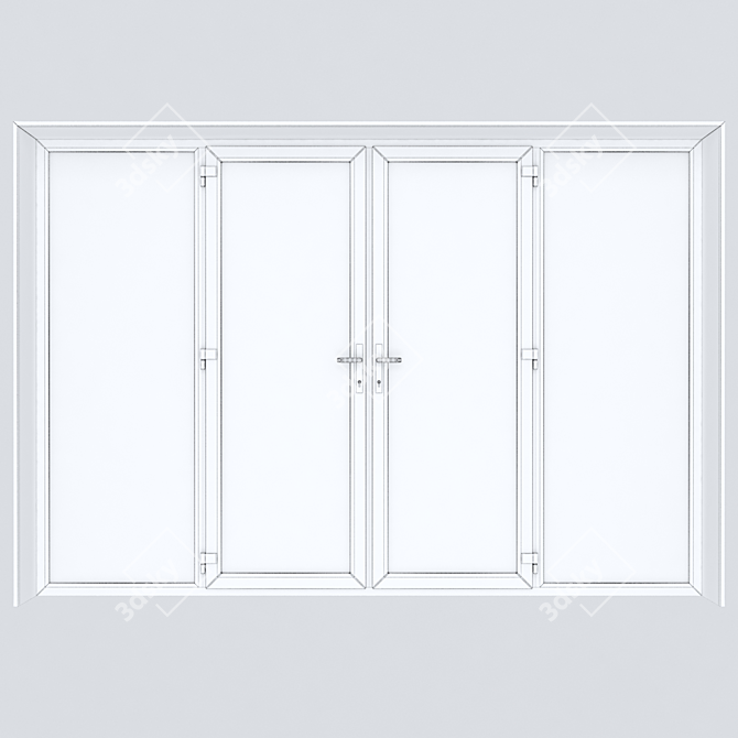 Premium Plastic Windows: Exquisite Detailing 3D model image 2