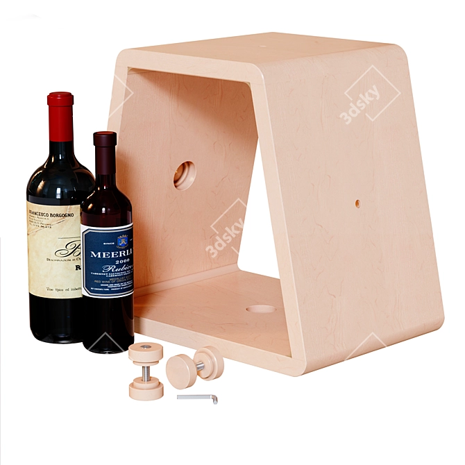 Modular Wine Wall Rack (Arch) 3D model image 2