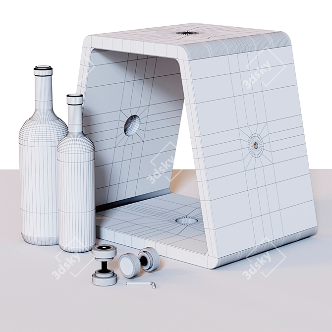 Modular Wine Wall Rack (Arch) 3D model image 3