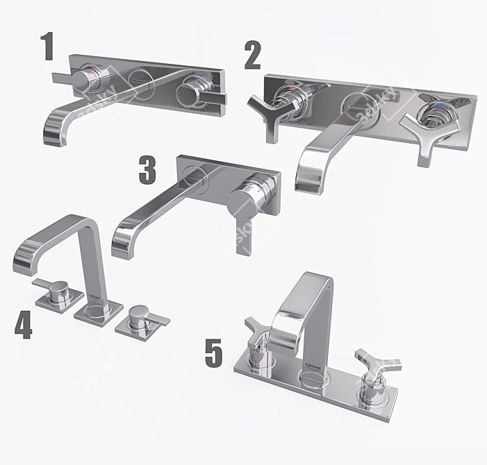 Grohe Allure Faucets Collection - Complete Set 3D model image 1