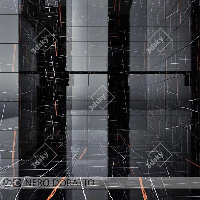 Kerranova Nero Doratto Marble Tiles 3D model image 1