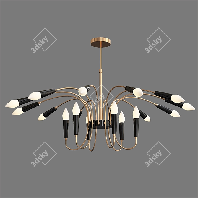 Nordic LED Chandelier: Elegant Illumination 3D model image 1