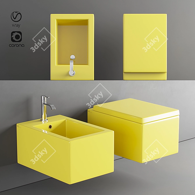 Nic Design Cool Collection: Modern Bathroom Fixtures in 5 Stunning Colors! 3D model image 1