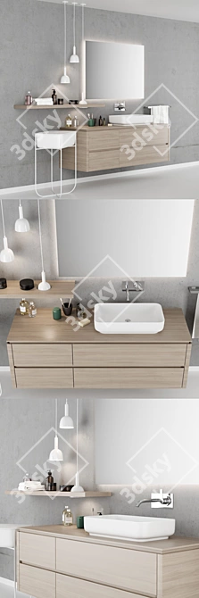 Modern QI Bathroom Furniture Set 3D model image 2