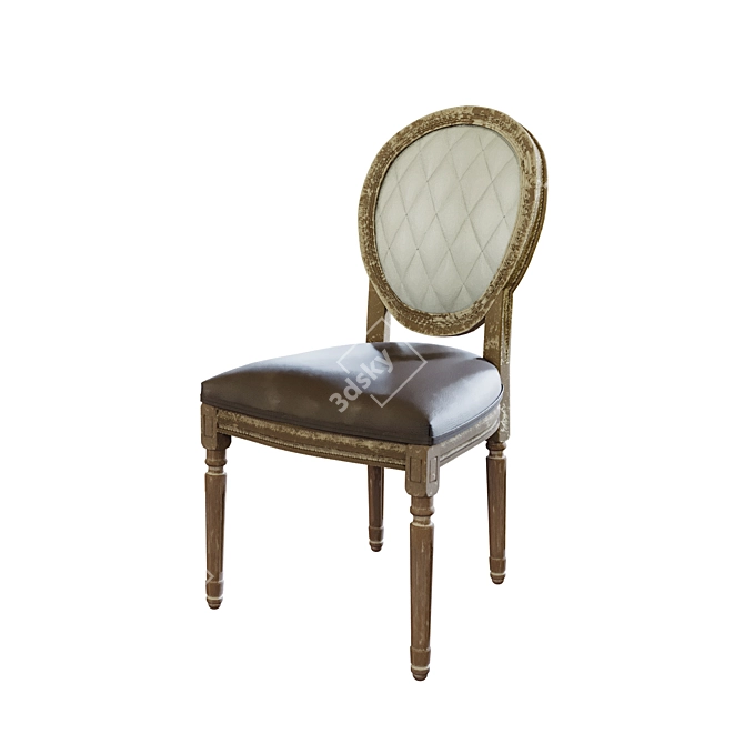 Volker Brown Upholstered Chair 3D model image 1