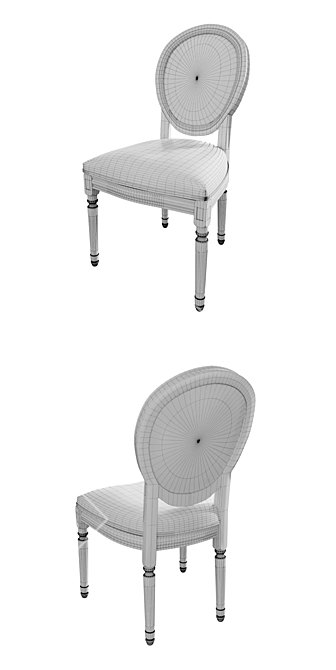 Volker Brown Upholstered Chair 3D model image 3