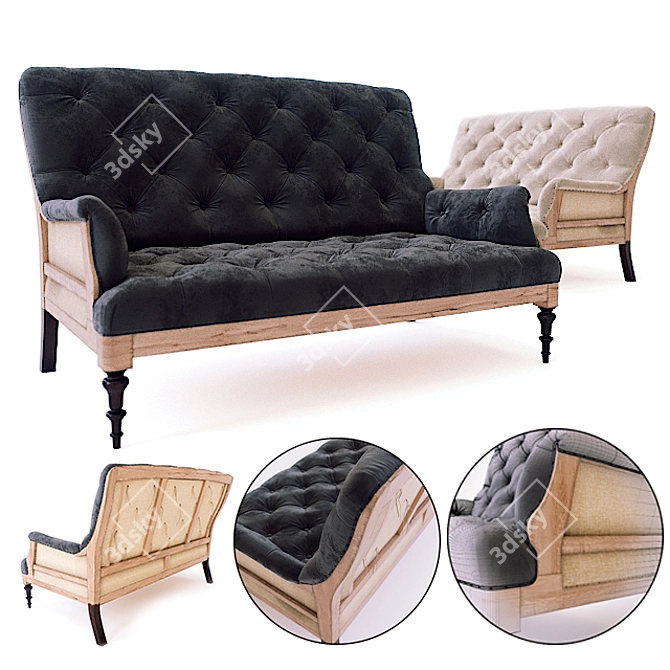 Modern Loft Sofa: Models 4092, 4038, 3835 3D model image 1