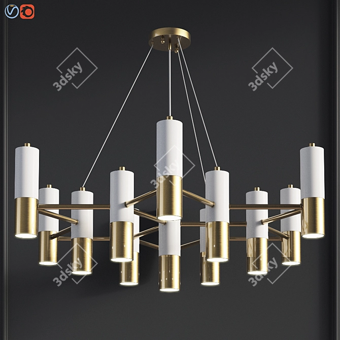 Ultra-Favorite Chandelier: Elegantly Restored Pendant 3D model image 1