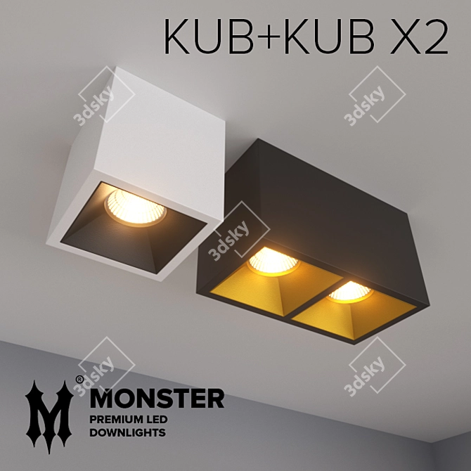 OM KUB: Stylish LED Square Light 3D model image 1