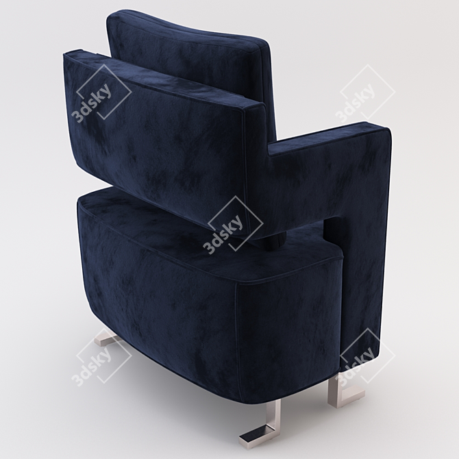 Triana Butaca 2: Stylish Metal Armchair for Home & Office 3D model image 2