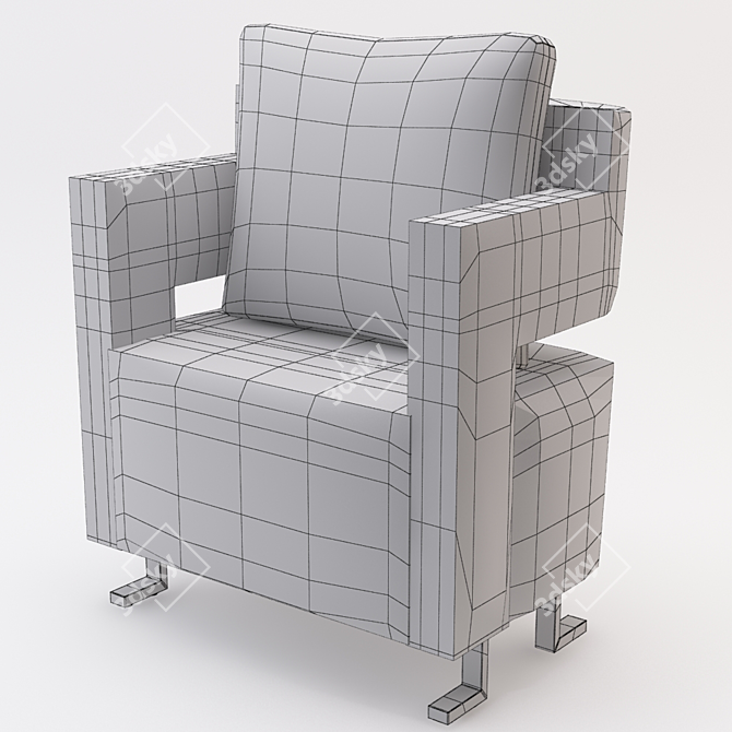 Triana Butaca 2: Stylish Metal Armchair for Home & Office 3D model image 3