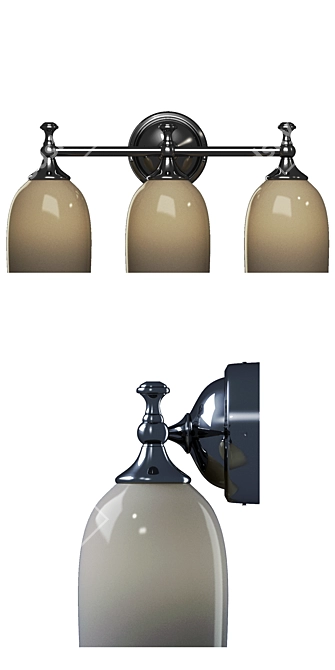 Elegant Mercer Triple Sconce 3D model image 2
