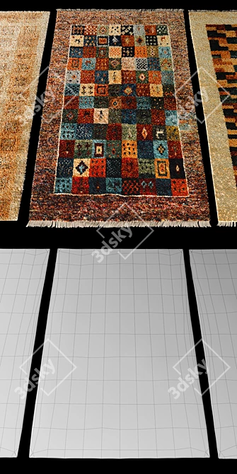 Persian Gabbeh L Handmade Rug Set 3D model image 3