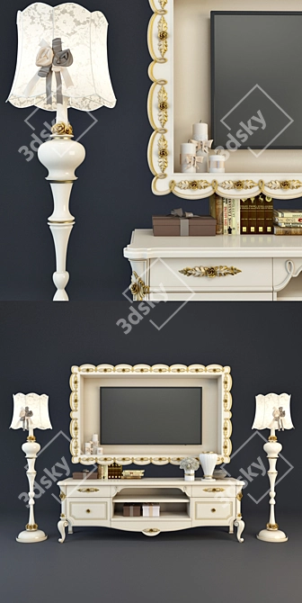 Elegant Bedside Table for Antonelli Moravio Charme 3D model image 2