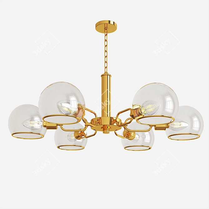 Nordic Elegance Glass Chandelier 3D model image 1