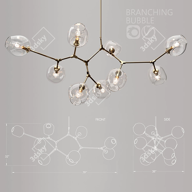 Sculpted Jewelry Tree Lamp 3D model image 1