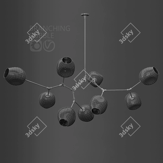 Sculpted Jewelry Tree Lamp 3D model image 2