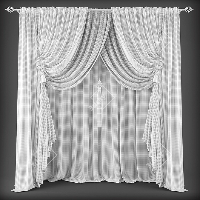 Classic Style Curtains 3D model image 3