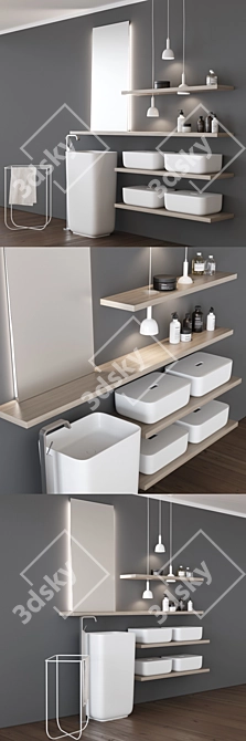 QI Bathroom Furniture Set: Modern Elegance 3D model image 2