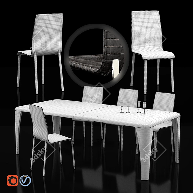 Elegant Duo: Mary Chair & Igor Table 3D model image 2