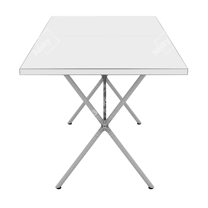 Modern X-Leg Dining Table 3D model image 3