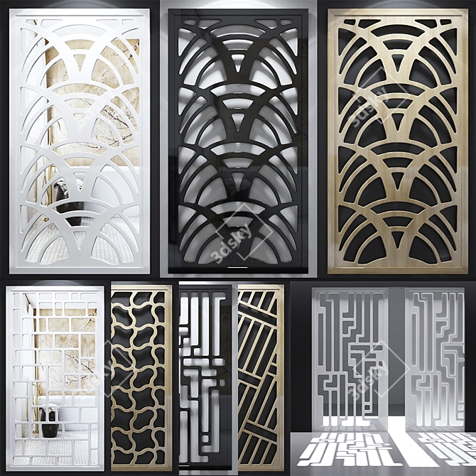 Geometric Decor Panels Set 3D model image 4