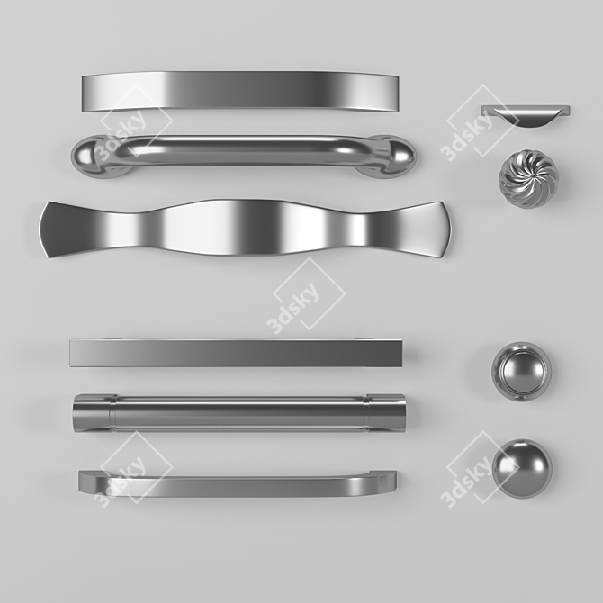 Elegant Furniture Handles 3D model image 1