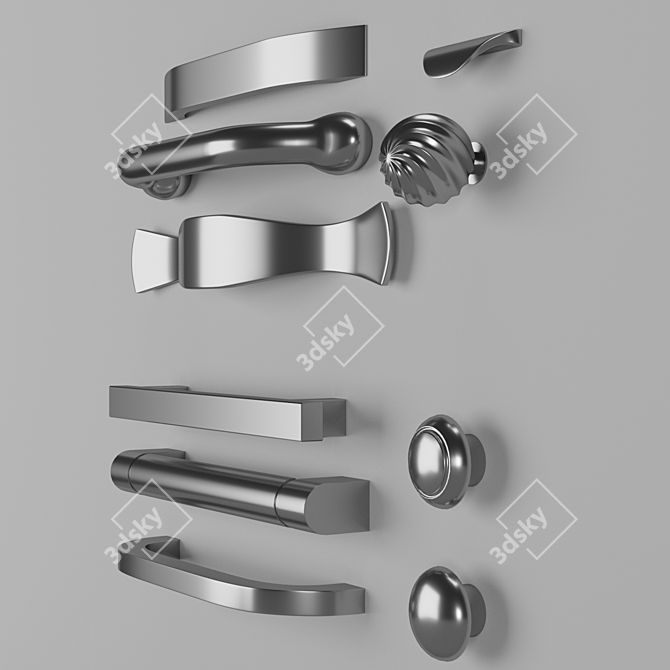 Elegant Furniture Handles 3D model image 2