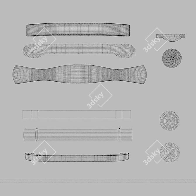 Elegant Furniture Handles 3D model image 3