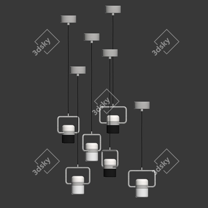 Modern Ling P2 H Gold Pendant 3D model image 2