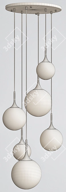 RH Whitley Gold Chandelier 3D model image 2
