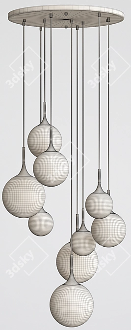 RH Whitley Chandelier: Classic Gold Pendant 3D model image 3
