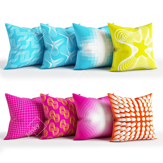 Minimalist Designer Pillows by Karim Rashid 3D model image 1