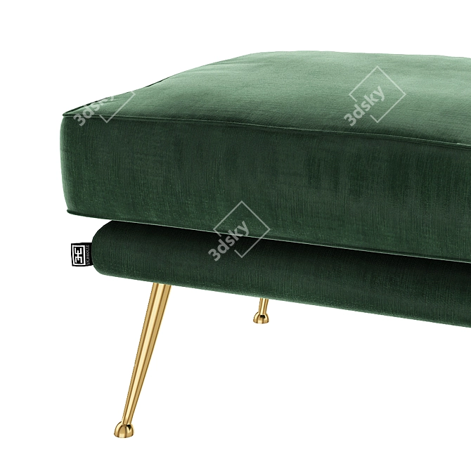 EICHHOLTZ Tahoe Bench: Roche Velvet Brass Legs 3D model image 3