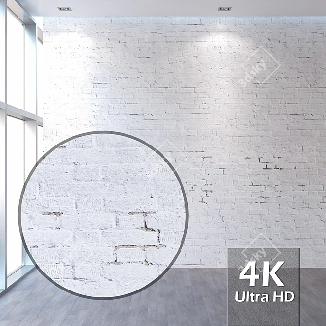 Seamless Brick Texture 4K 3D model image 1