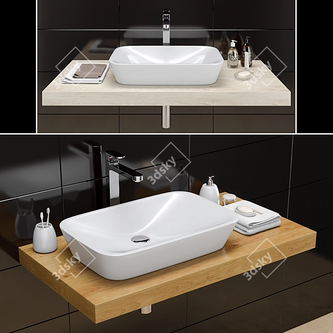 RAVAK Ceramic R Washbasin 3D model image 1